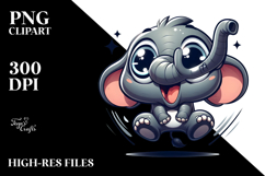 Goofy Cartoon Elephant PNG Product Image 2