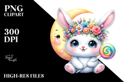Baby Rabbit Lollipop PNG Product Image 2