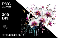 Beautiful Orchid, Watercolor PNG Product Image 2