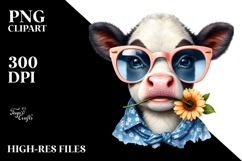 Funny Cow with Sunglasses PNG Product Image 2