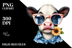 Funny Cow with Sunglasses PNG Product Image 2