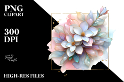 Glossy Gardenia with Golden Frame PNG Product Image 2