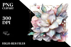 Abstract Pastel Glossy Gardenia, PNG Product Image 2