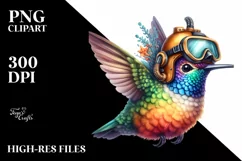 Colorful Baby Hummingbird Clipart Product Image 1