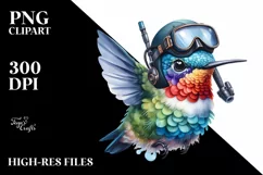 Colorful Baby Hummingbird Clipart Product Image 1