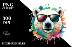 Quirky Colorful Polar Bear Sunglasses Splashes Product Image 3