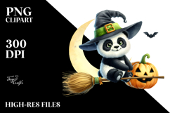 Funny Panda Witch Broom | Sublimation Product Image 2
