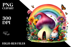 Watercolor Gnome House | Sublimation | Clipart Product Image 2
