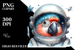 Cute Baby Macaw with Astronaut Helmet, High-Res PNG Product Image 2