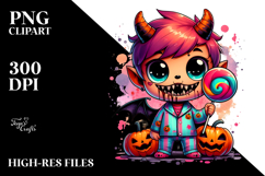 Funny Chibi-Style Little Demon PNG Product Image 2