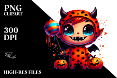 Mischievous Little Demon in Pajamas PNG Product Image 2