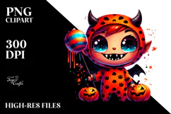 Mischievous Little Demon in Pajamas PNG Product Image 2