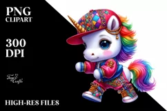 Colorful Baby Unicorn PNG Product Image 1