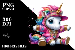Colorful Baby Unicorn PNG Product Image 3