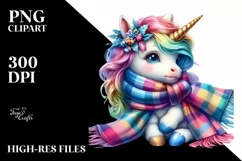 Colorful Baby Unicorn PNG Product Image 3