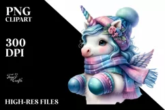 Colorful Baby Unicorn PNG Product Image 3