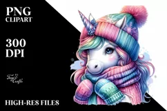 Colorful Baby Unicorn PNG Product Image 1