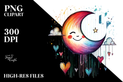Colorful Digital Moon PNG Product Image 2