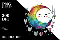 Colorful Digital Moon PNG Product Image 2