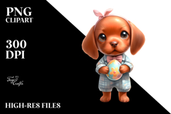 Cute Vizsla with Easter Egg PNG Product Image 2
