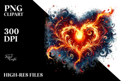 Digital Fire Heart Art Product Image 2