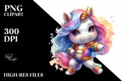 Colorful Baby Unicorn PNG Product Image 3