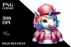 Colorful Baby Unicorn Hustle PNG Product Image 1