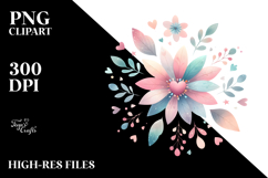 Cute Boho Heart Flower PNG Product Image 2
