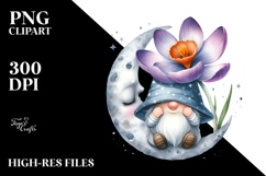 Cute Gnome with Large Azalea PNG Product Image 2
