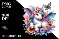 Colorful Baby Unicorn PNG Product Image 1