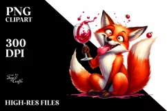 Vibrant Watercolor Funny Cute Fox | Clipart Product Image 1