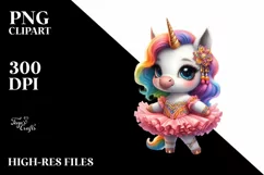 Colorful Baby Unicorn PNG Product Image 1
