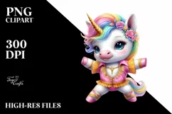 Colorful Baby Unicorn PNG Product Image 1