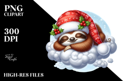 Whimsical Baby Sloth Christmas | Sublimation Clipart Product Image 2