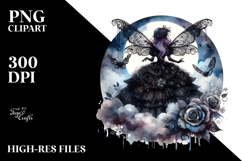 Gothic Fairy on a Cloud Creative View PNG Product Image 2