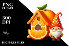 Gnome and Tangerine House | Clipart Product Image 1