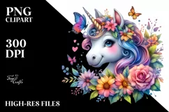 Colorful Baby Unicorn PNG Product Image 1