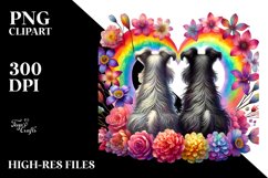 Rainbow Flowers Schnauzer Sticker Product Image 2