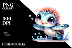 Baby Turtle Watercolor PNG Product Image 2