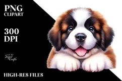 Happy Baby Saint Bernard, Clipart PNG Product Image 2