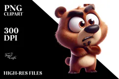 Goofy Bear with Cross-Eyed Expression PNG Product Image 2