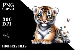Happy Baby Tiger PNG Product Image 2