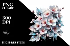 Detailed Glossy Cherry Blossom Made of Shiny Material | Product Image 3