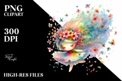 Cute Fairy Tumbling with Petals in the Wind Product Image 3