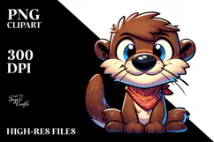 Goofy Cartoon Otter, Trending Art Product Image 2