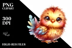 Colorful Plush Chicken Clipart PNG Product Image 3