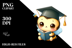 Cute Baby Bee with Graduation Cap, Watercolor Design Product Image 2