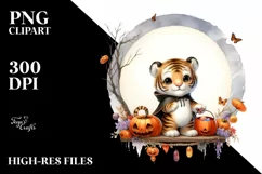 Cute Baby Tiger, Halloween PNG Product Image 1