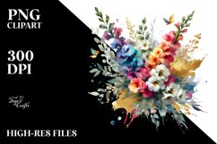 Colorful Bouquet with Snapdragon | Sublimation | Clipart Product Image 3