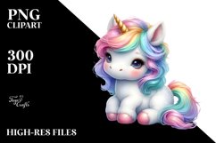 Baby Unicorn Pastel Watercolor Product Image 3